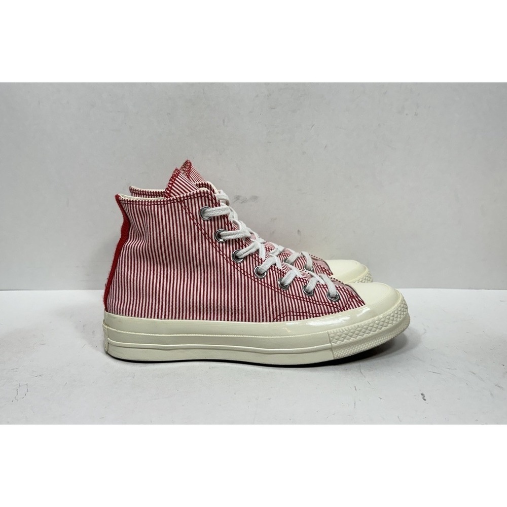 Converse High Top Sneakers Red and White Striped